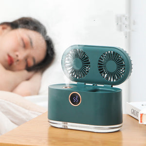 Portable USB Mini Air Conditioner Fan - 3-Speed LED Desktop Cooler