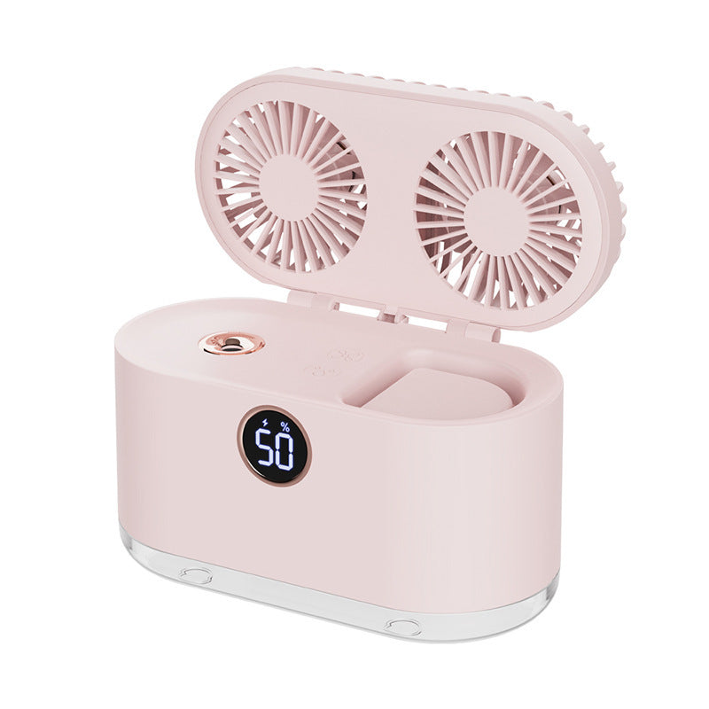 Portable USB Mini Air Conditioner Fan - 3-Speed LED Desktop Cooler