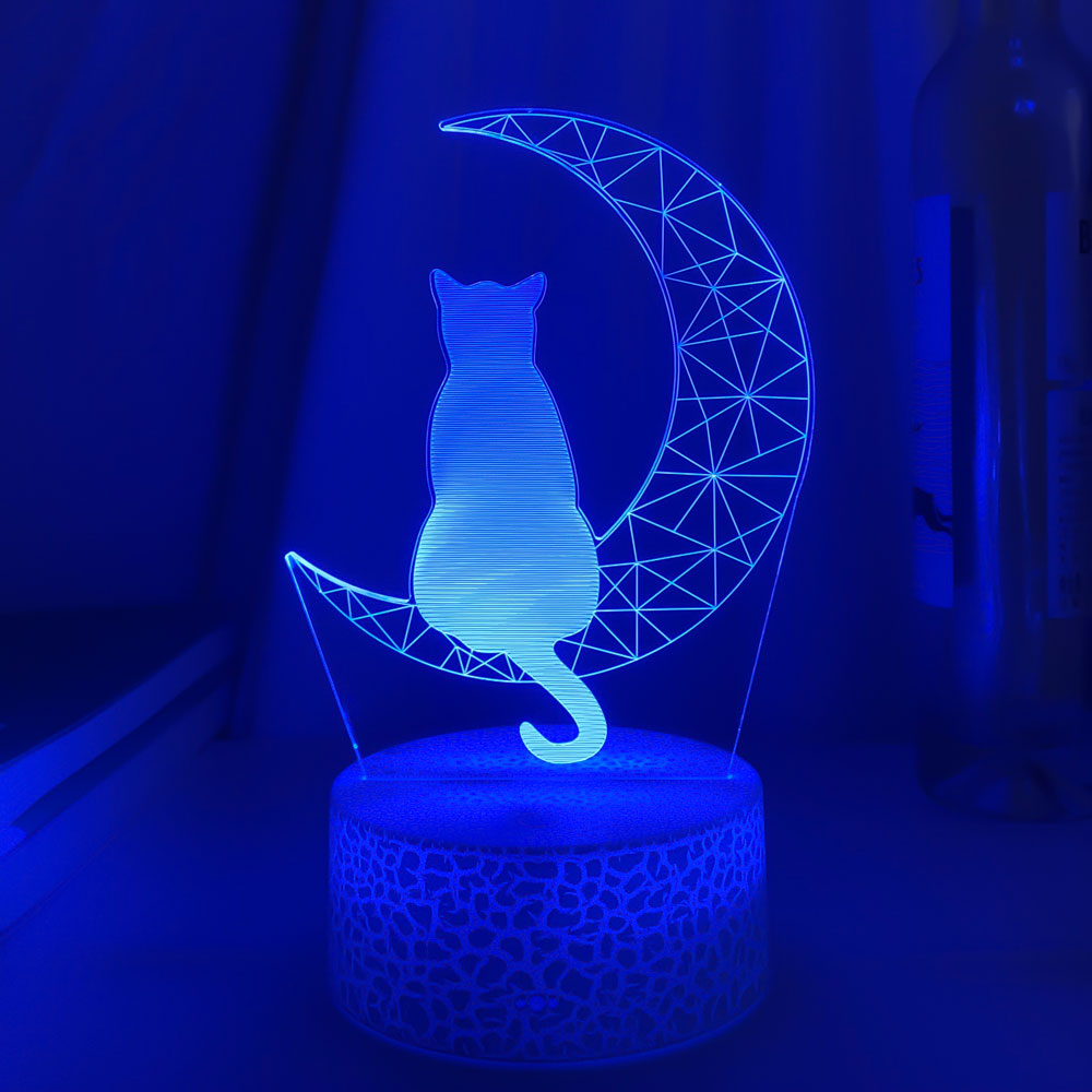 3D Moon and Cat LED Light