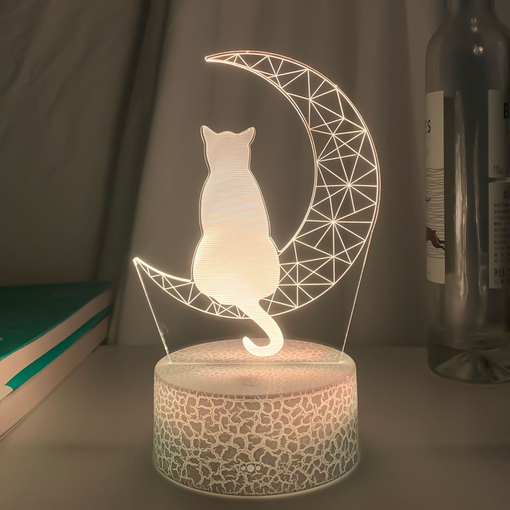 3D Moon and Cat LED Light