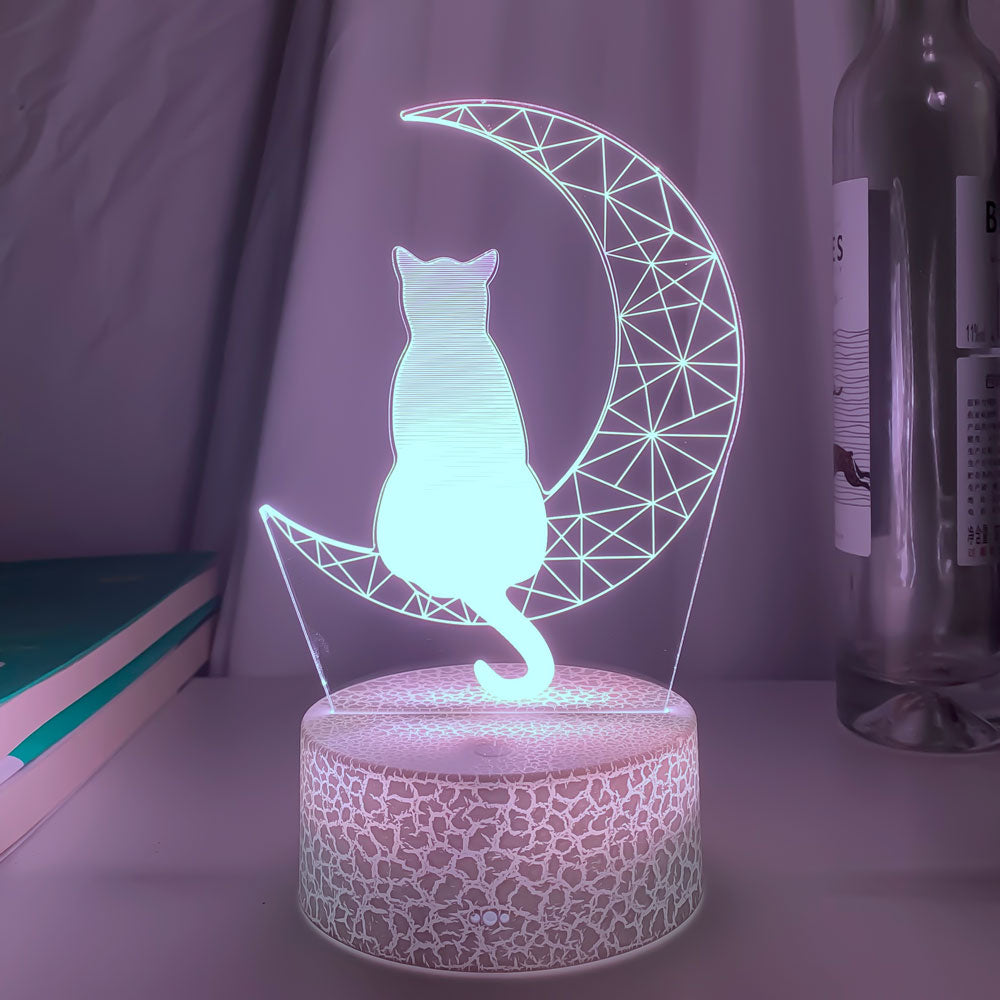 3D Moon and Cat LED Light