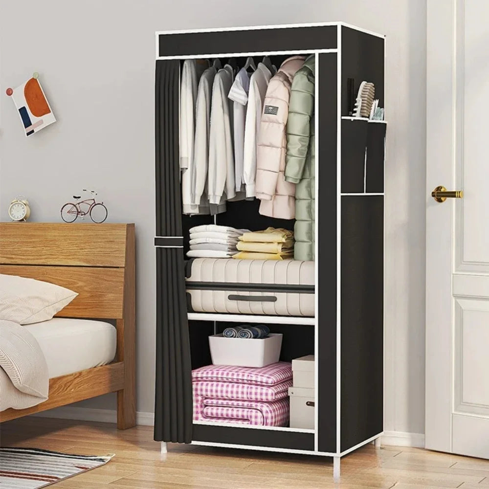 Minimalist Fabric Wardrobe Organizer – Multi-Layer Foldable Clothing Storage