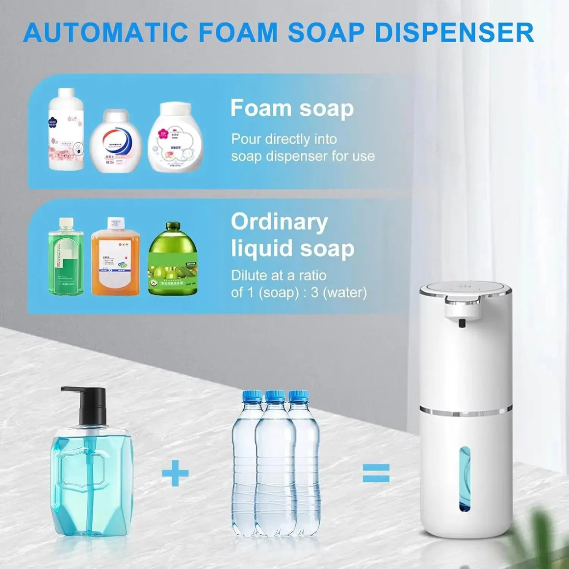 Automatic Touchless Soap Dispenser – USB Rechargeable Foaming Soap Dispenser