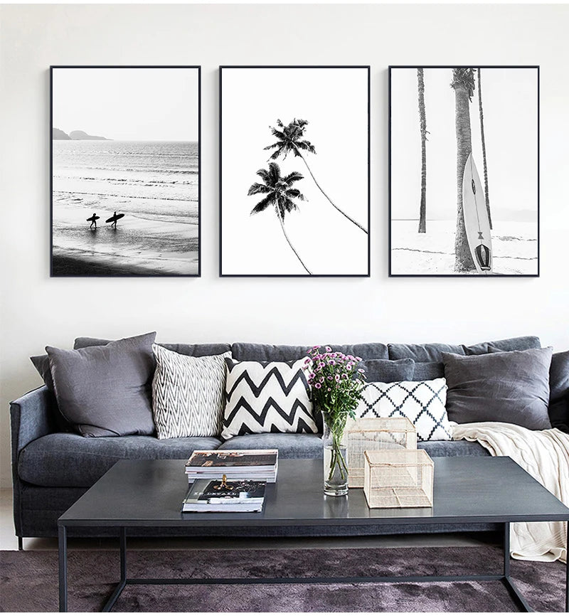 Modern Surf Art Posters – Beach & Ocean Living Room Coastal Wall