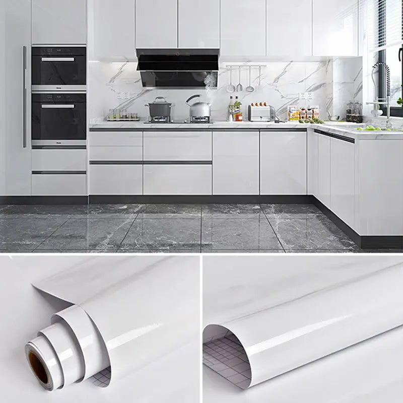 80cm Waterproof Marble Self-Adhesive PVC Wallpaper for Kitchen & Countertops