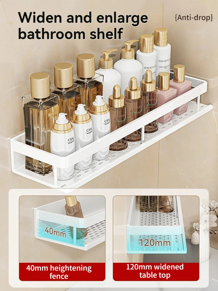 Wall-Mounted Toilet & Bathroom Storage Rack – Shelf for Shampoo, Kitchen & More