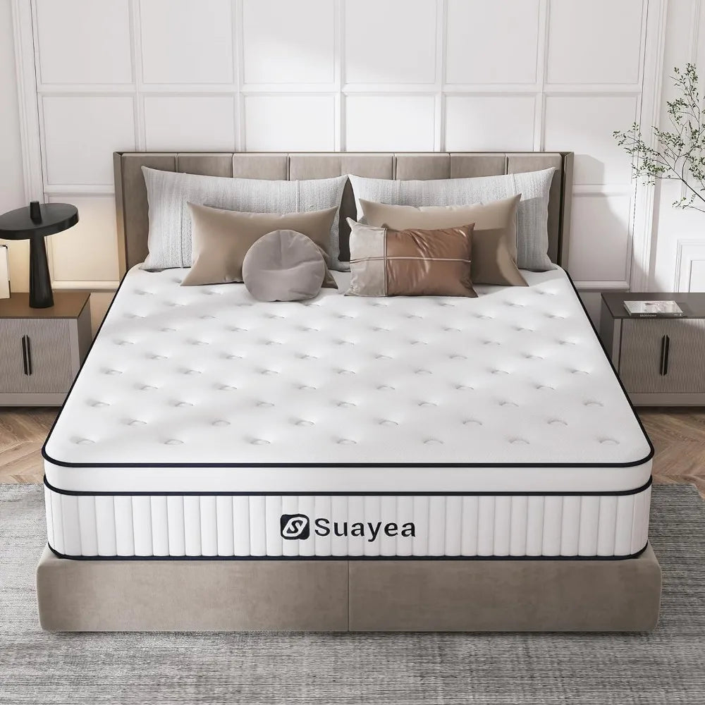 10-Inch King Hybrid Mattress – Pocket Spring & Soft Foam with Motion Isolation