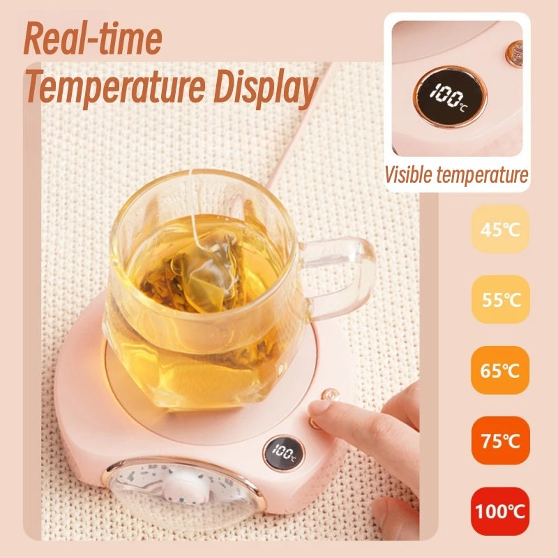 100℃ Coffee Cup Warmer – Electric Mug Heater with 5 Temperature Settings