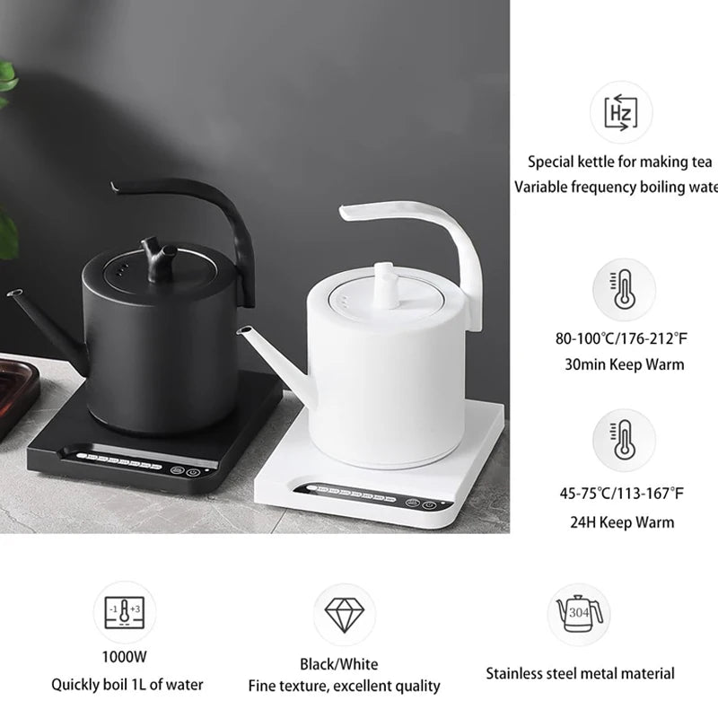 1.0L Smart Electric Kettle – 7 Temperature Settings Stainless Steel Boiler