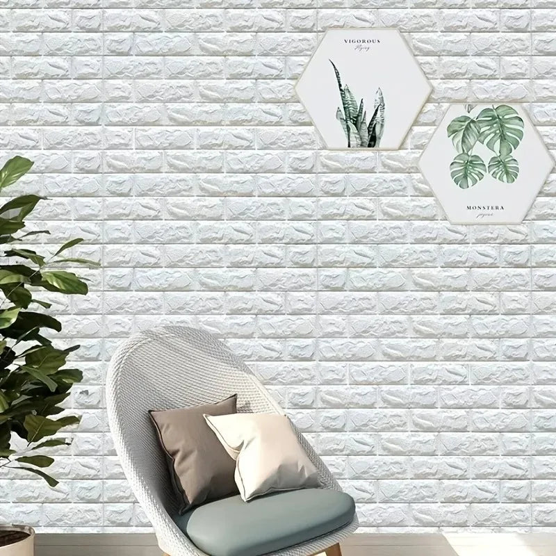 3D Brick Pattern Wall Sticker – Self-Adhesive Waterproof Panel for Living Room & Home Decoration