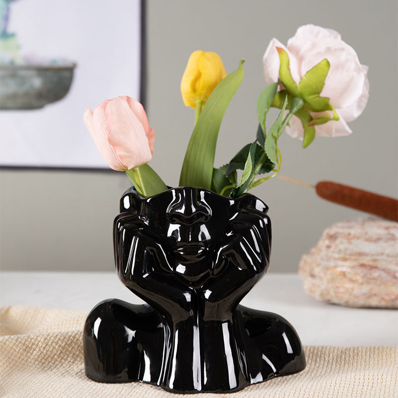 Home Decor Ceramic Flower Vase Sculpture Crafts